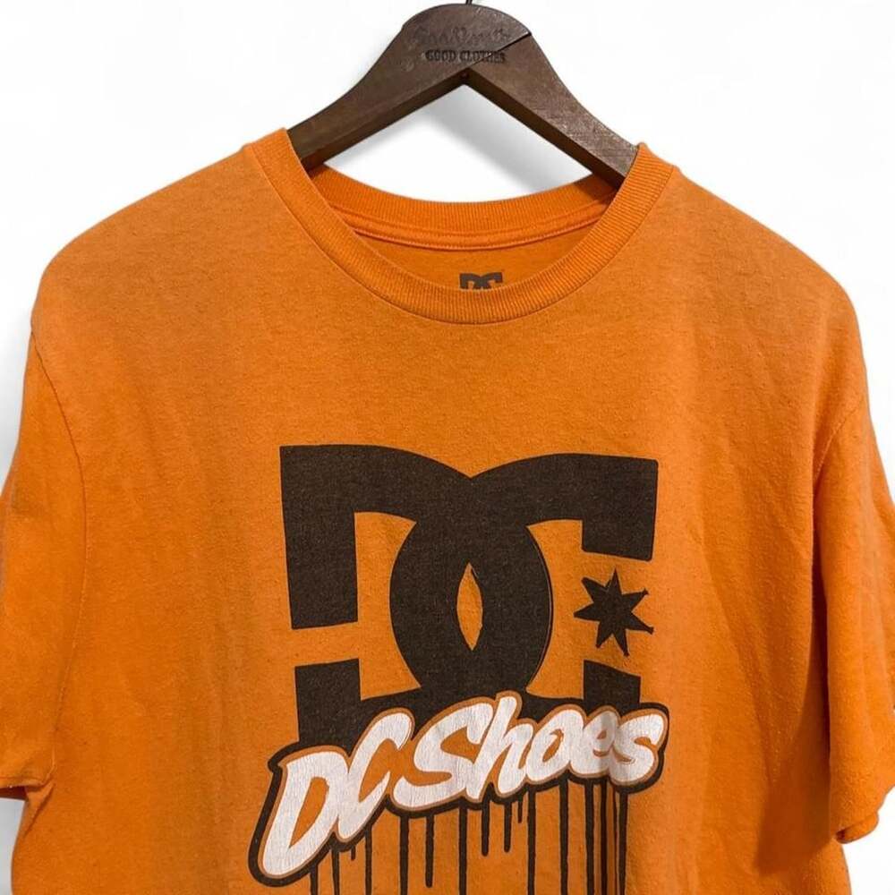 DC Shoes Orange Graphic T-Shirt Large